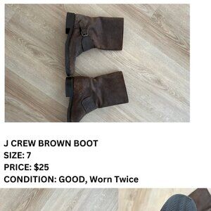 J CREW LEATHER SUEDE BROWN BOOT